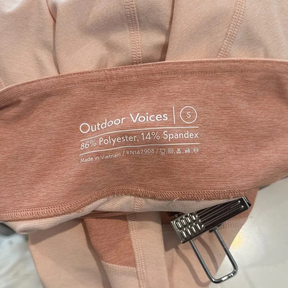 Outdoor Voices 3/4 Warmup Leggings Pink Colorblock XS Athletic Pants EUC - Picture 5 of 5
